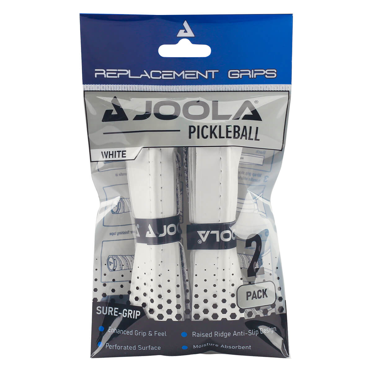 JOOLA Pickleball Grip Tape White Ridge (2-pack)