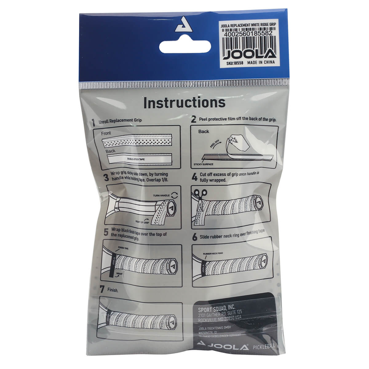 JOOLA Pickleball Grip Tape White Ridge (2-pack)