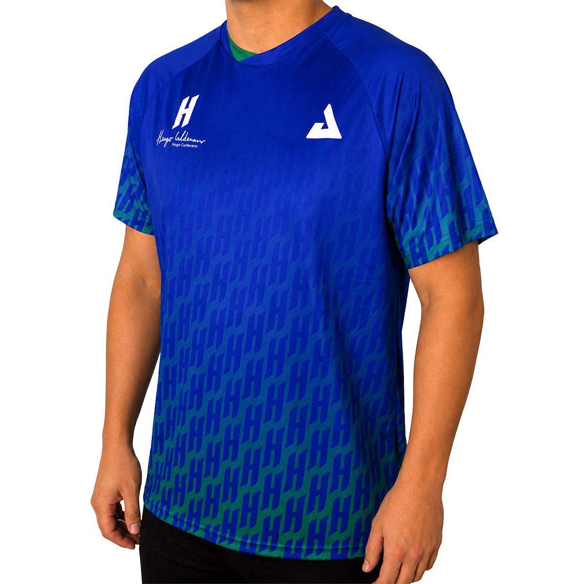 JOOLA Shirt Hugo Calderano Competition Monogram Crossover blauw-groen