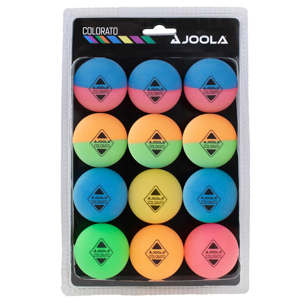 Joola 42150 Tafeltennis Ballset Colorato met 12 kleurrijke ballen tafeltennisballen