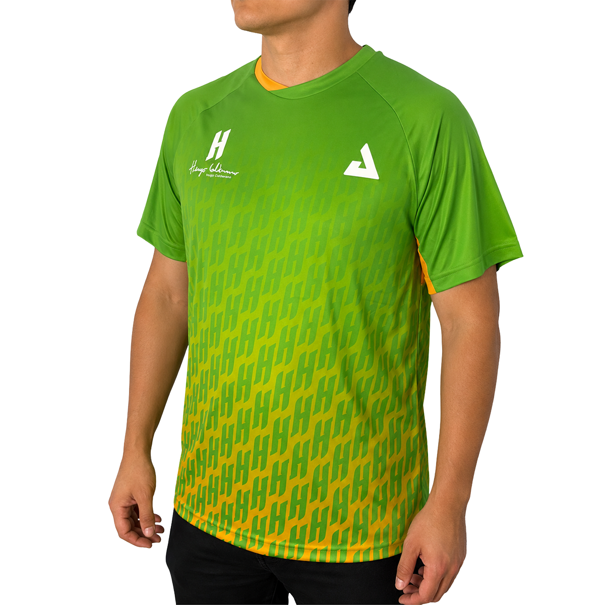 JOOLA Shirt Hugo Calderano Competition Monogram Crossover groen-geel