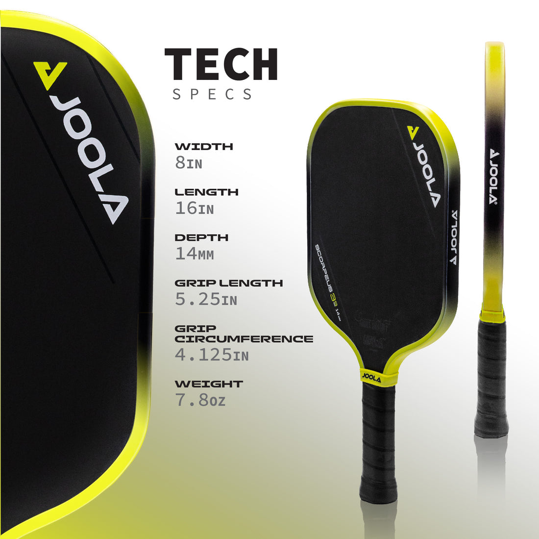 JOOLA ANNA BRIGHT SCORPEUS 3S 14MM PICKLEBALL PADDLE