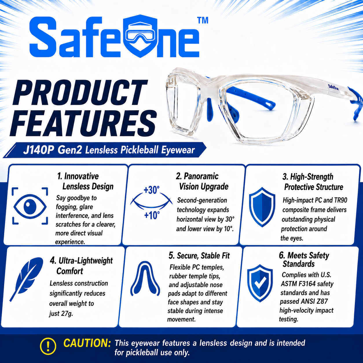 SafeOne J-140P Gen2 – Lensvrije beschermende eyewear