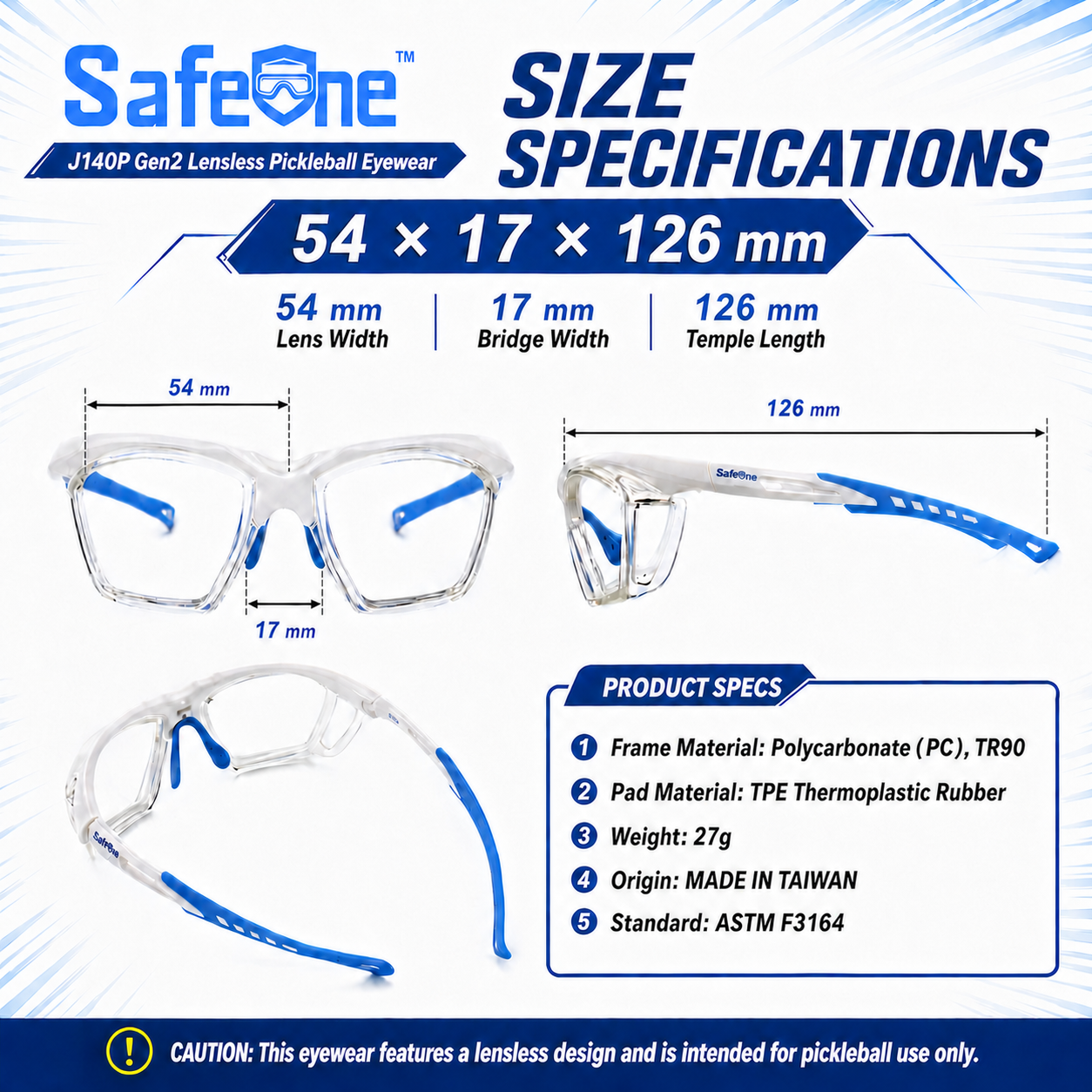 SafeOne J-140P Gen2 – Lensvrije beschermende eyewear